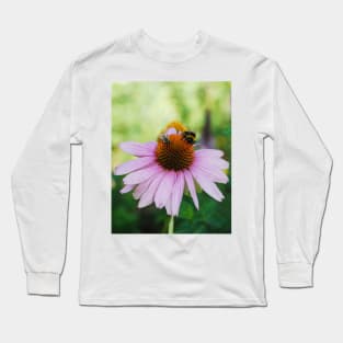 Echinacea Purpurea with Bees Long Sleeve T-Shirt